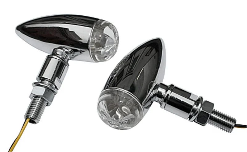 Intermitente LED HIGHSIDER pro Micro-Bullet - homologado E - cromado/traslúcido - par