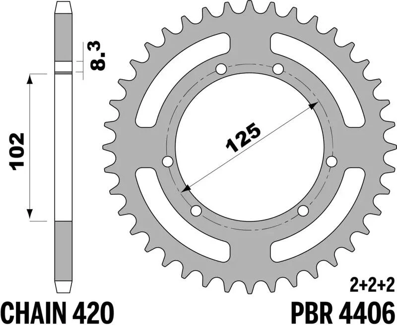 Corona PBR acero C45 estándar 4406 - 420