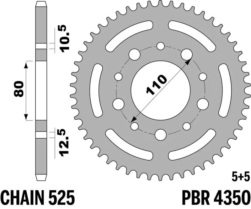 Corona PBR acero C45 templado 4350 - 525