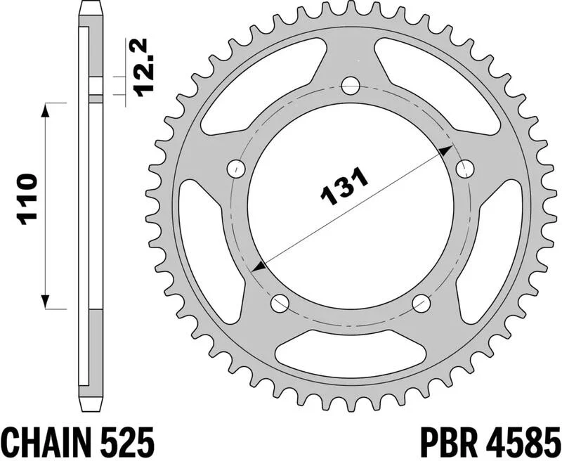 Corona PBR acero C45 templado 4585 - 525