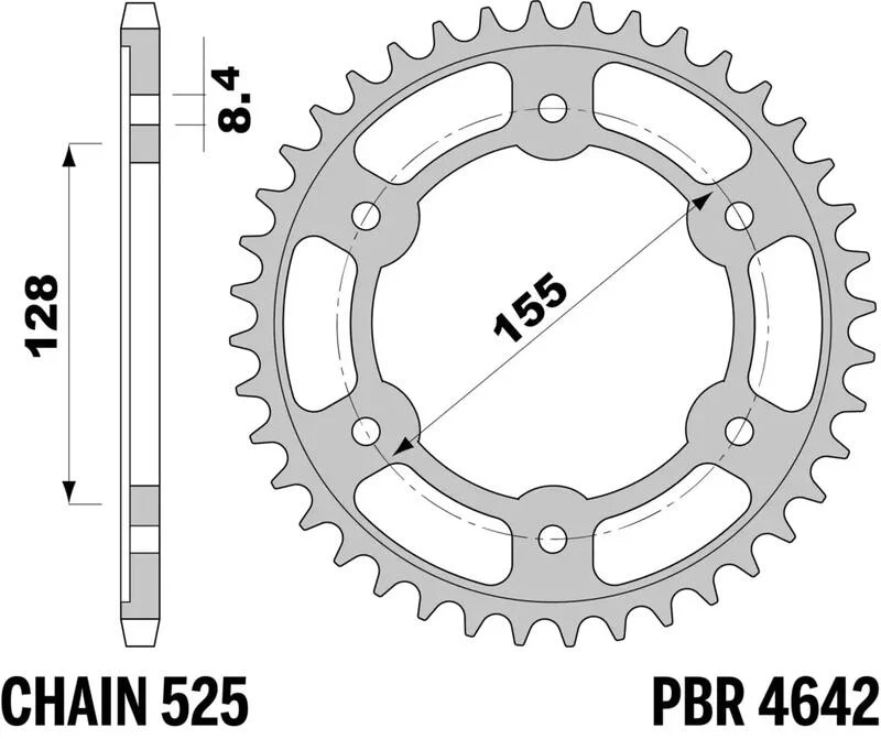 Corona PBR acero C45 templado 4642 - 525