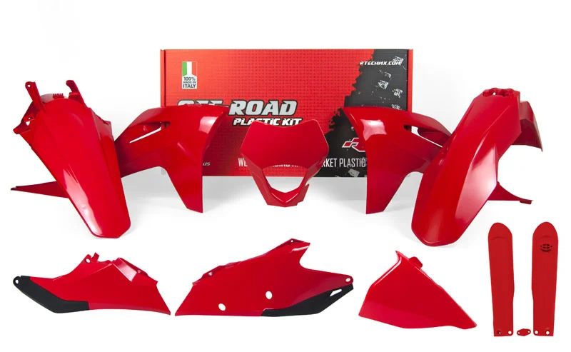 Kit de plástica RACETECH (7 piezas) - Rojo / Negro