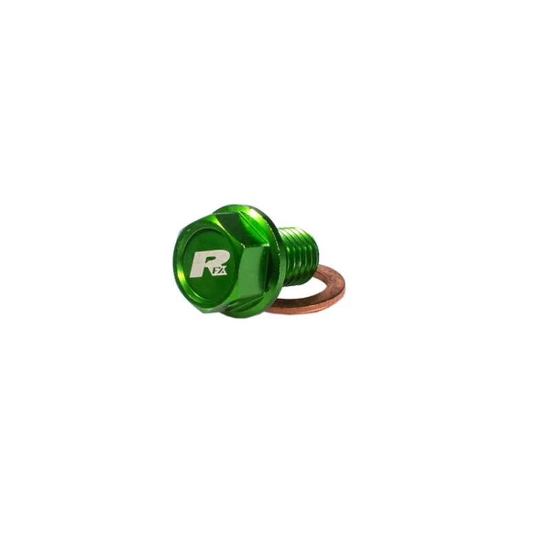 Tapón de vaciado magnético RFX Pro (verde) [M8 x 16 mm x 1,5] - Kawasaki KXF250/450