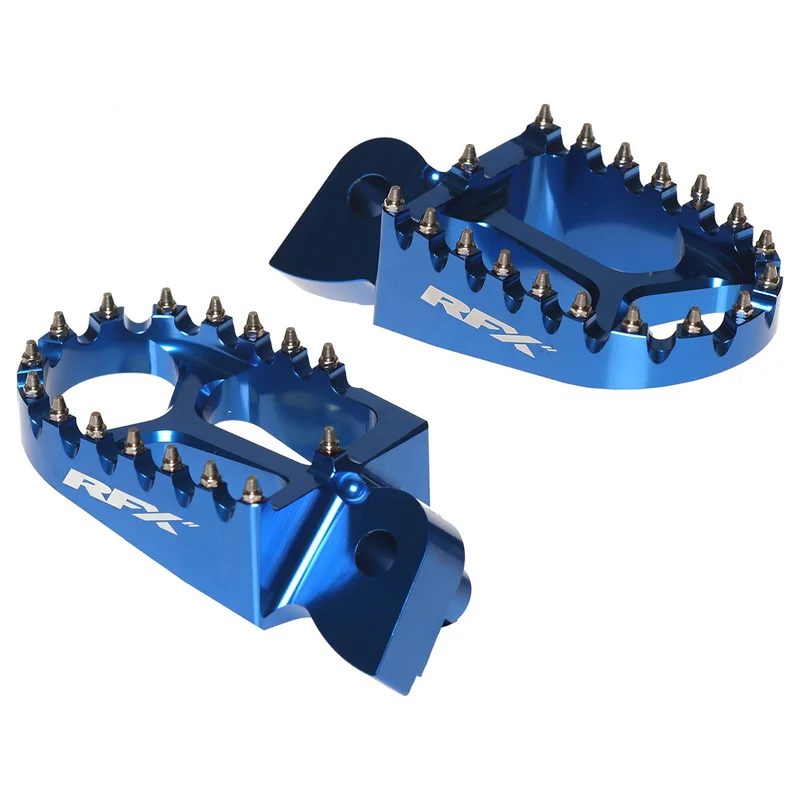 Estriberas RFX Pro Series Trials aluminio CNC - azul