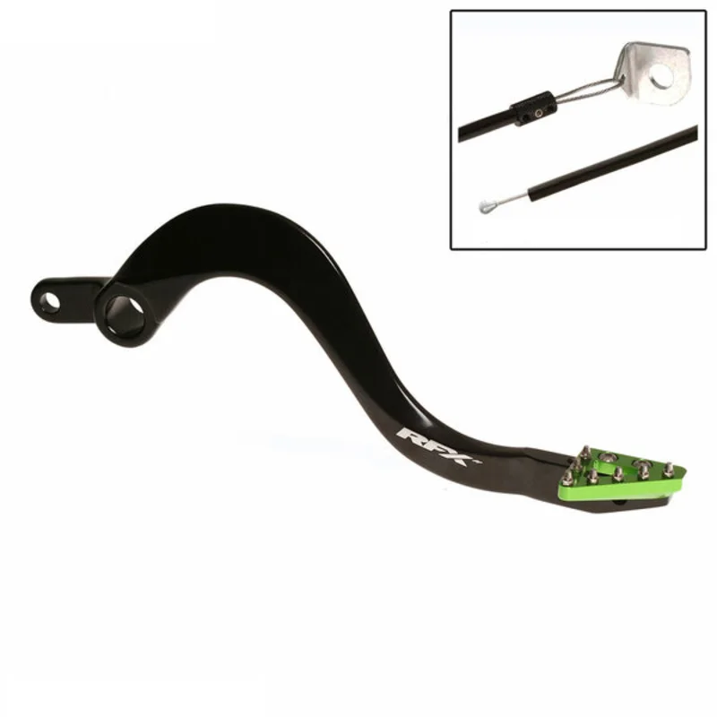 Pedal de freno trasero RFX Pro Series - punta fija -  negro/verde