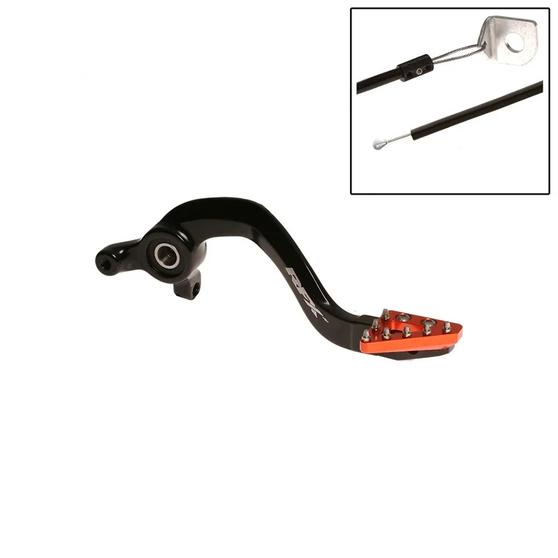 Pedal de freno trasero RFX Pro Series - punta fija -  negro/naranja