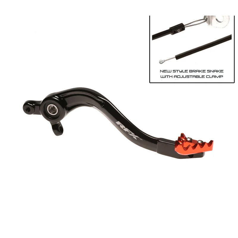 Pedal de freno trasero RFX Pro Series - punta fija -  negro/naranja