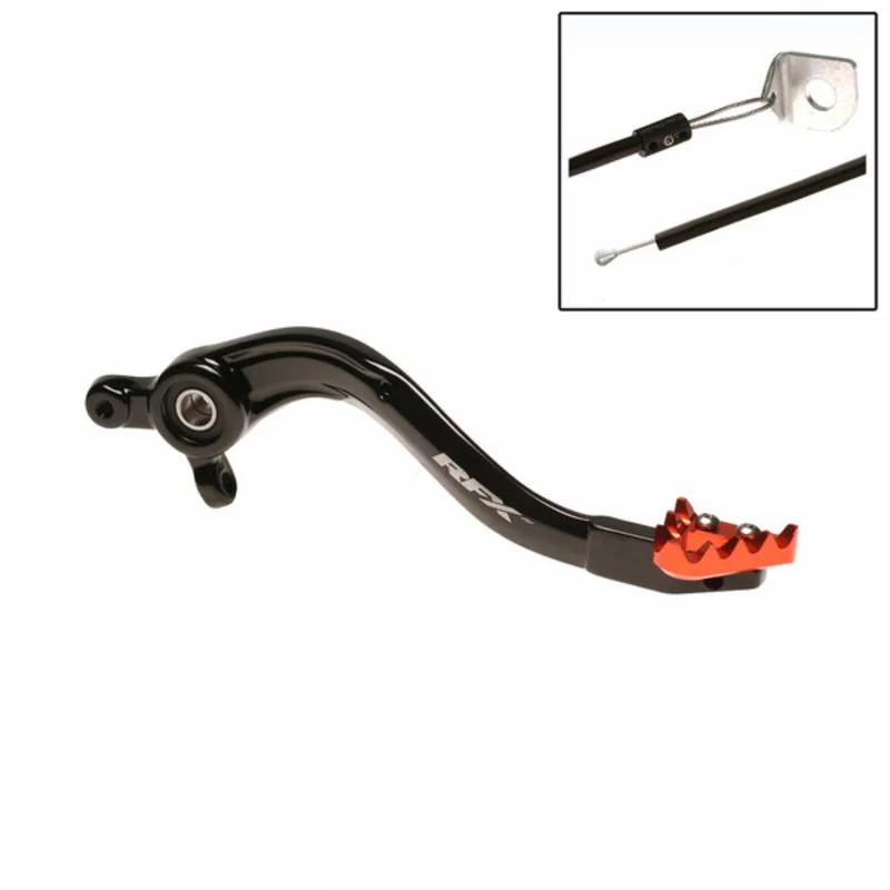 Pedal de freno trasero RFX Pro Series - punta fija -  negro/naranja