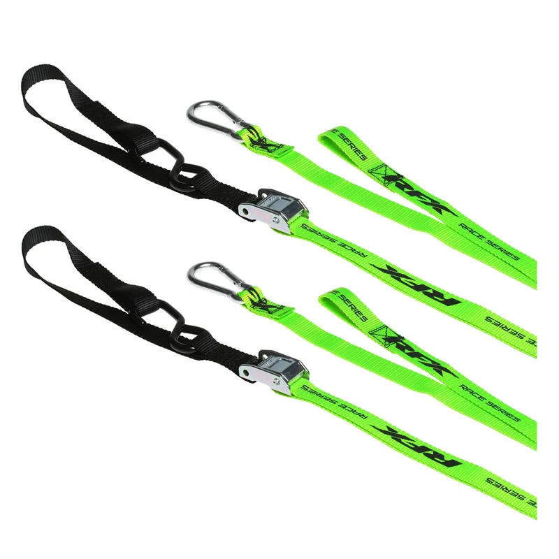Correas de amarre RFX Race Series  con bucle adicional y clip de mosquetón - hi-viz/negro