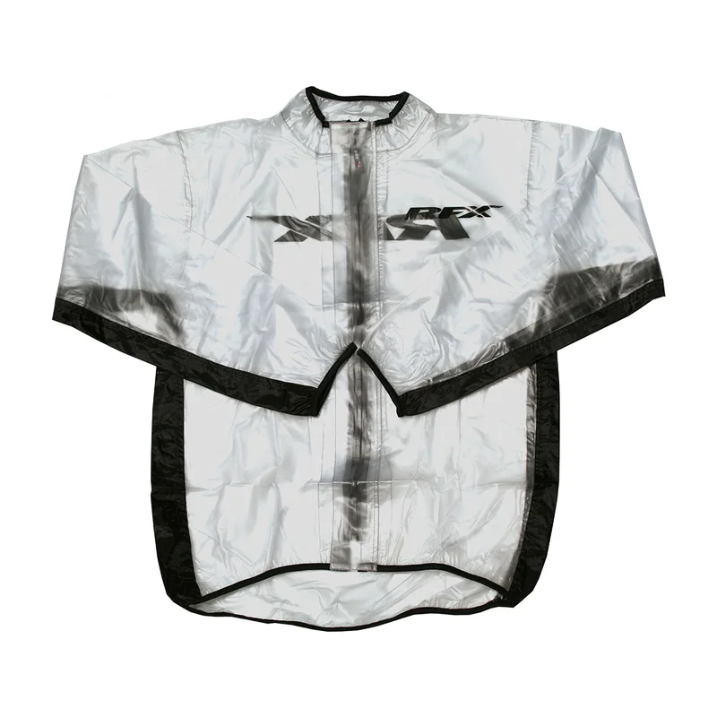 Chaqueta impermeable RFX Sport Series, talla joven L - transparente/negro / 10- 12