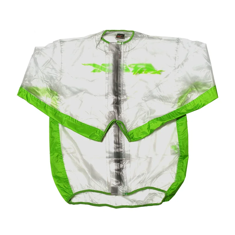 Chaqueta impermeable RFX Sport Series, talla adulto L - transparente/verde