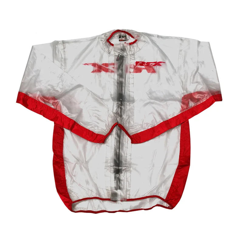 Chaqueta impermeable RFX Sport Series, talla adulto XL - transparente/rojo