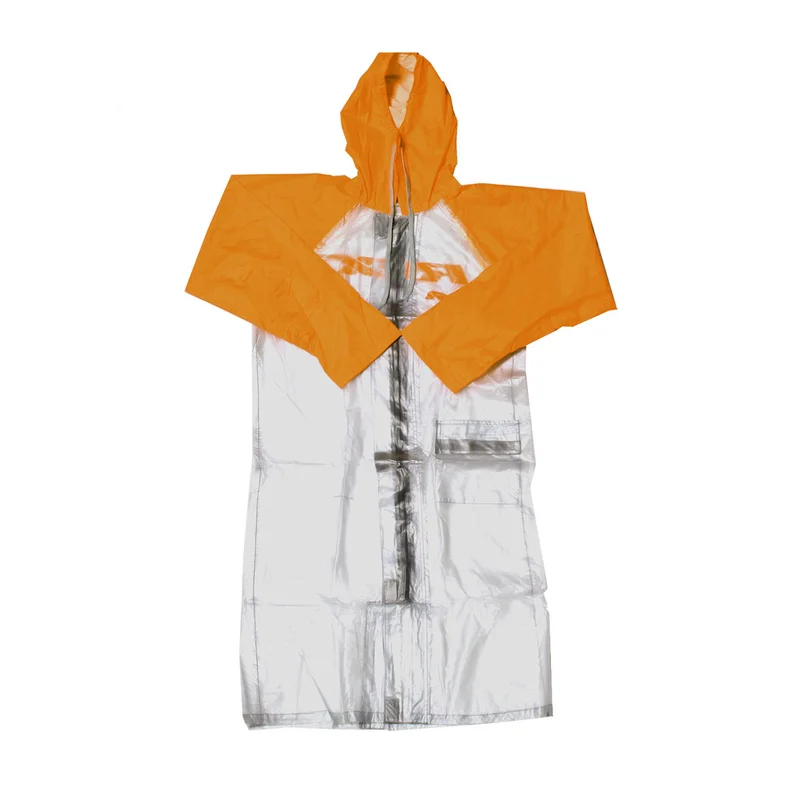 Impermeable RFX Race Series largo, talla adulto XL - transparente/naranja