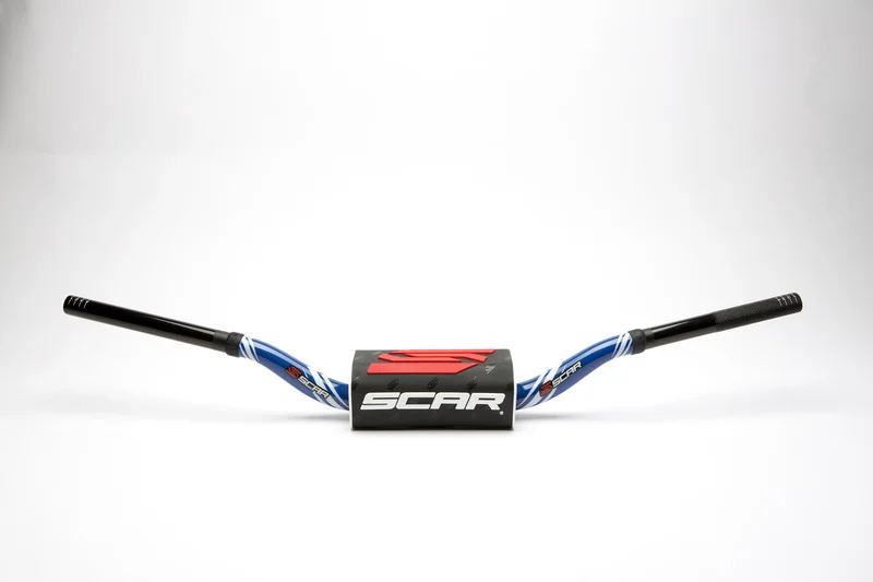 Manillar SCAR O² Color Low 65/85 Ø28,6mm - Azul / Protector negro