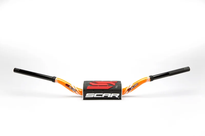 Manillar SCAR O² Color Low 65/85 Ø28,6mm - Naranja / Protector negro
