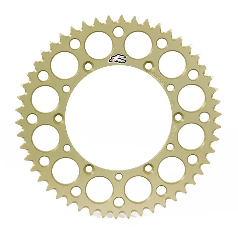 Corona RENTHAL aluminio ultraligera autolimpiable 112U - Paso 520 - Hard Anodized Limited Edition