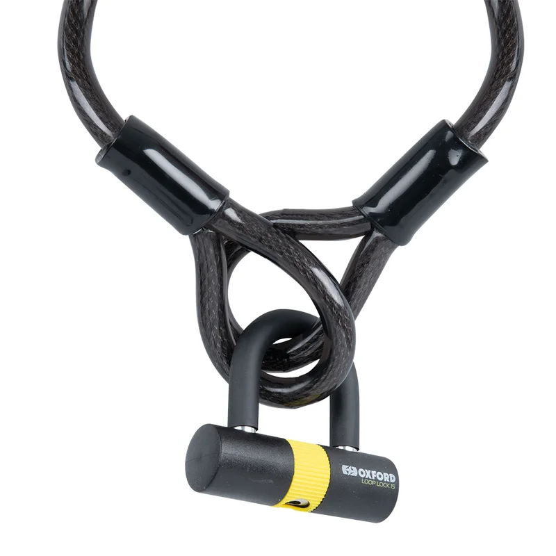 Cable antirrobo OXFORD Loop Lock15 + Mini candado - 15mm x 2.0m