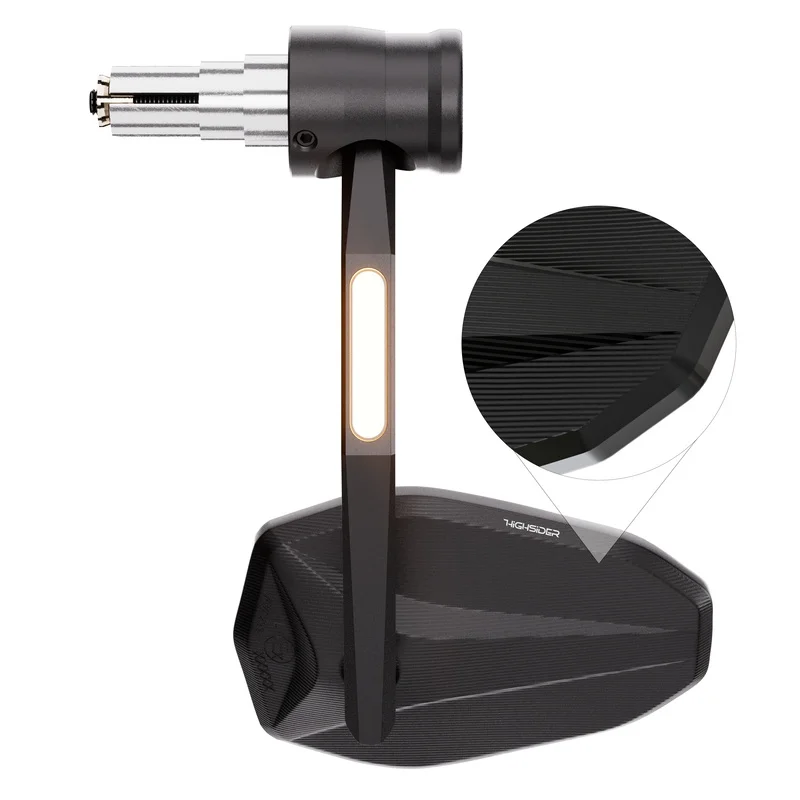 Retrovisor contrapeso de manillar HIGHSIDER pro Victory-X RIM- con intermitentes LED - negro - 1 pieza