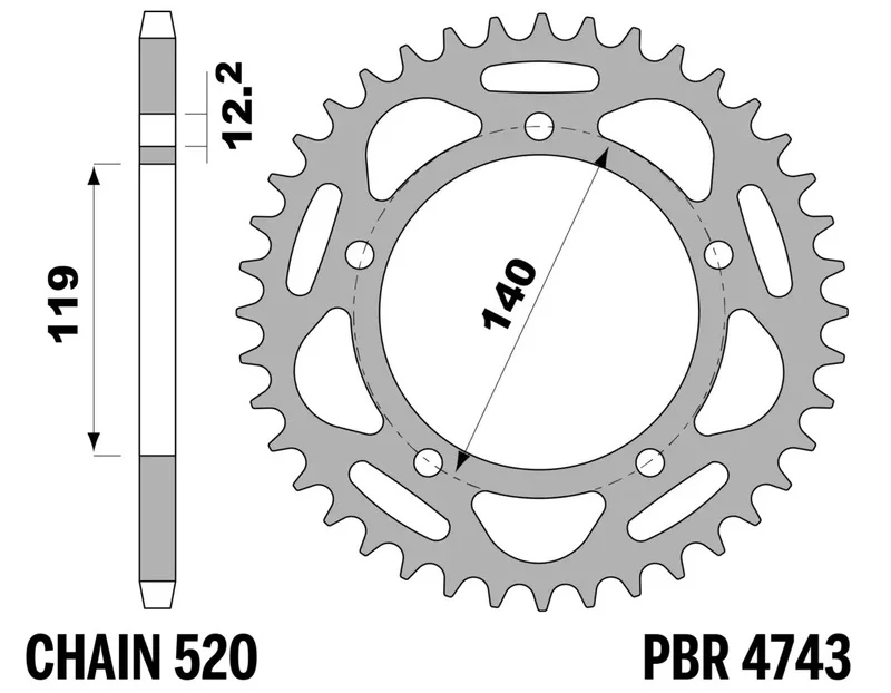 Corona PBR aluminio ultra-light anodizado 4743 - 520