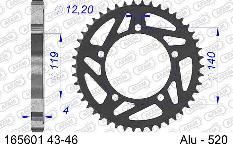 AFAM Rear Sprocket Alu Standard - 520