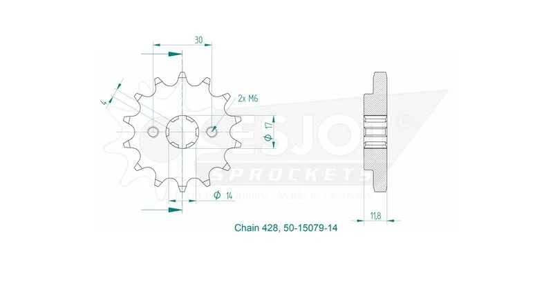 Piñón ESJOT acero 50-15079 - 428