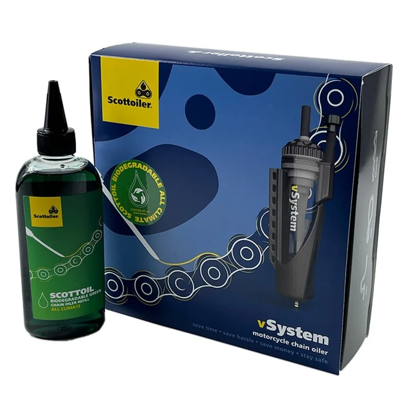 Sistema de lubricación SCOTTOILER vSystem Universal Edition + Lubricante Biodegradable Green