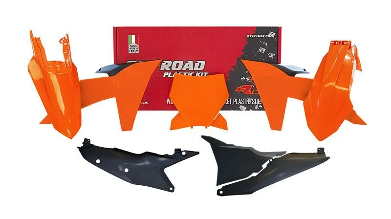 Kit de plástica RACETECH (6 piezas ) - Naranja / Negro