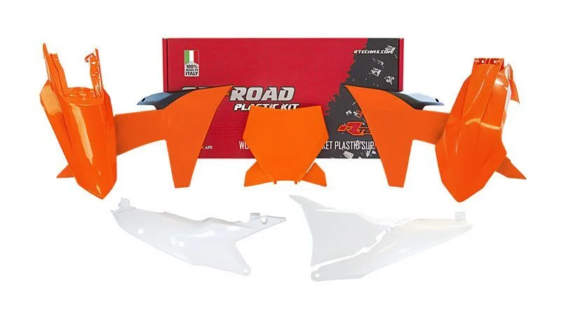 Kit de plástica RACETECH (6 piezas ) - Naranja / Blanco
