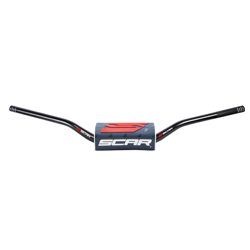 Manillar SCAR O² New CRF/KX Ø28,6mm - Negro / Protector azul oscuro