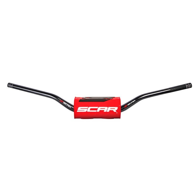 Manillar SCAR O² New CRF/KX Ø28,6mm - Negro / Protector rojo