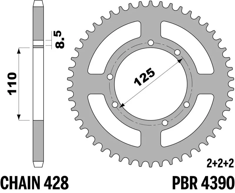 Corona PBR acero C45 estándar 4390 - 428