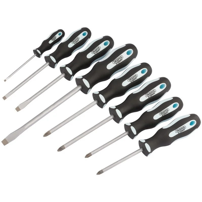Juego de destornilladores  DRAPER Heavy Duty Soft Grip - 8 piezas