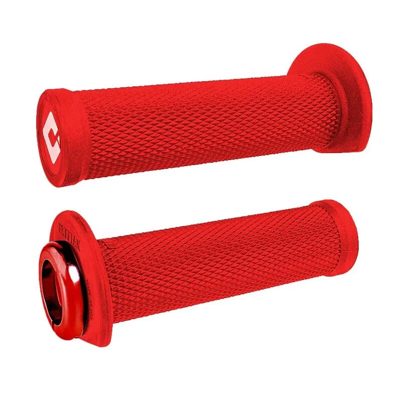 Puños ODI Ruffian 2,1 Lock-On 125mm Quad / Moto de agua - Rojo / Rojo