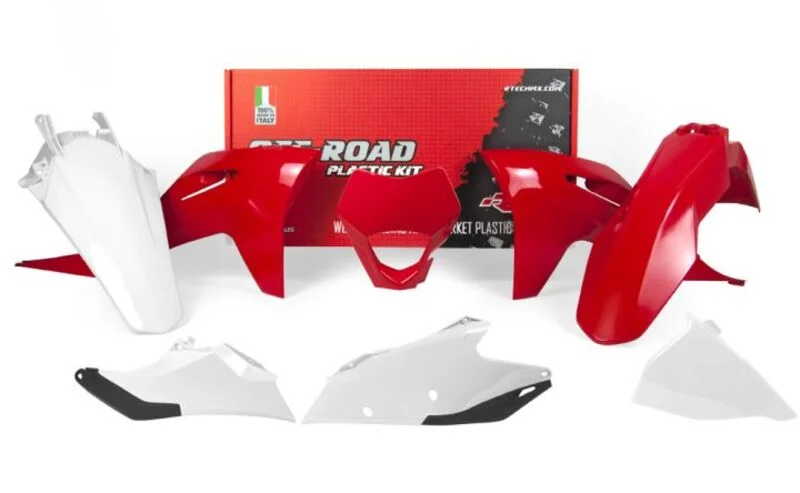 Kit de plástica RACETECH (6 piezas ) - Rojo / Blanco