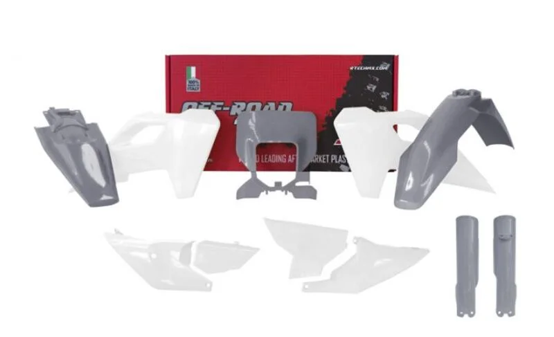 Kit de plástica RACETECH (8 piezas) - Blanco / Gris