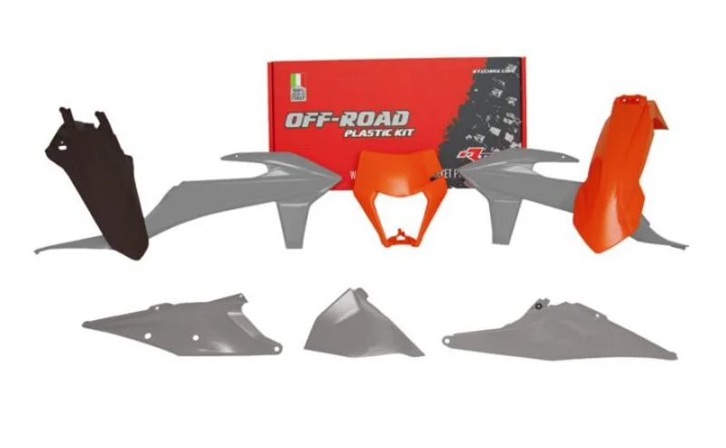 Kit de plástica RACETECH (6 piezas ) - Naranja / Gris