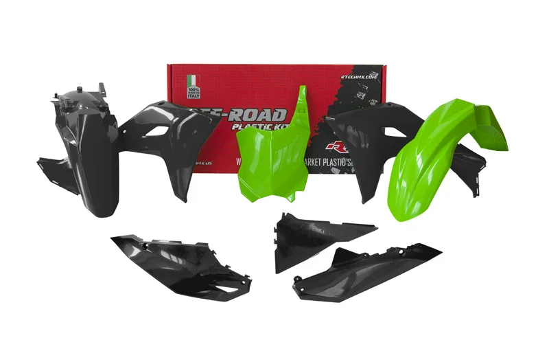 Kit de plástica RACETECH (5 piezas) - Verde / Negro