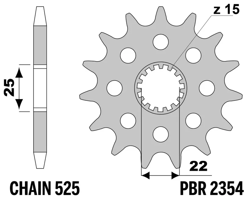 Piñón PBR acero estándar 2354 - 525