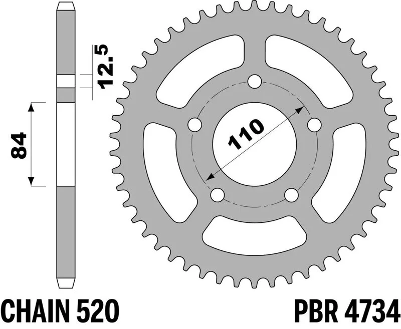 Corona PBR acero C45 estándar 4734 - 520