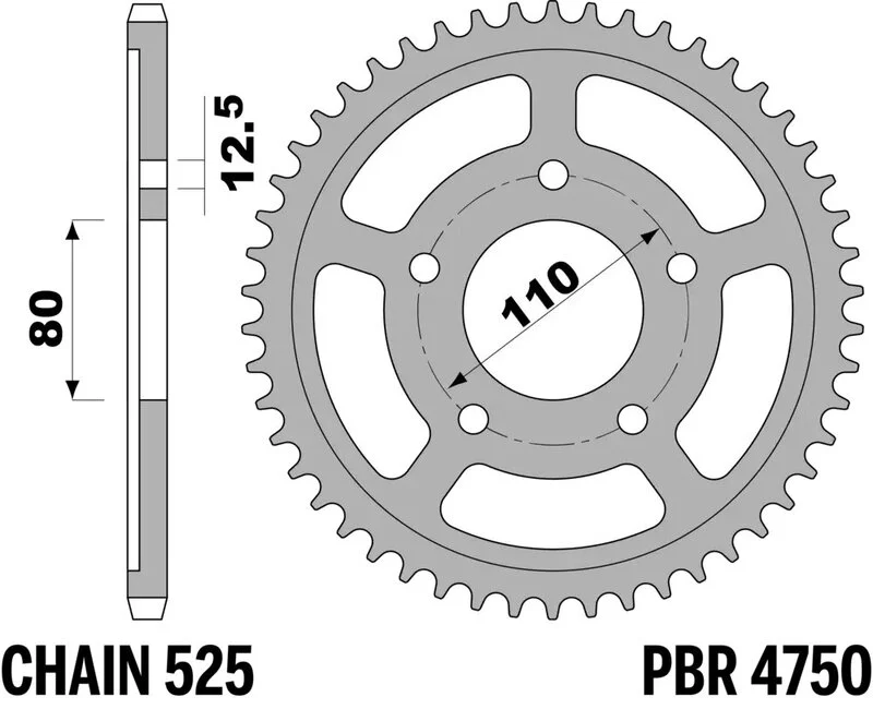 Corona PBR acero C45 estándar 4750 - 525