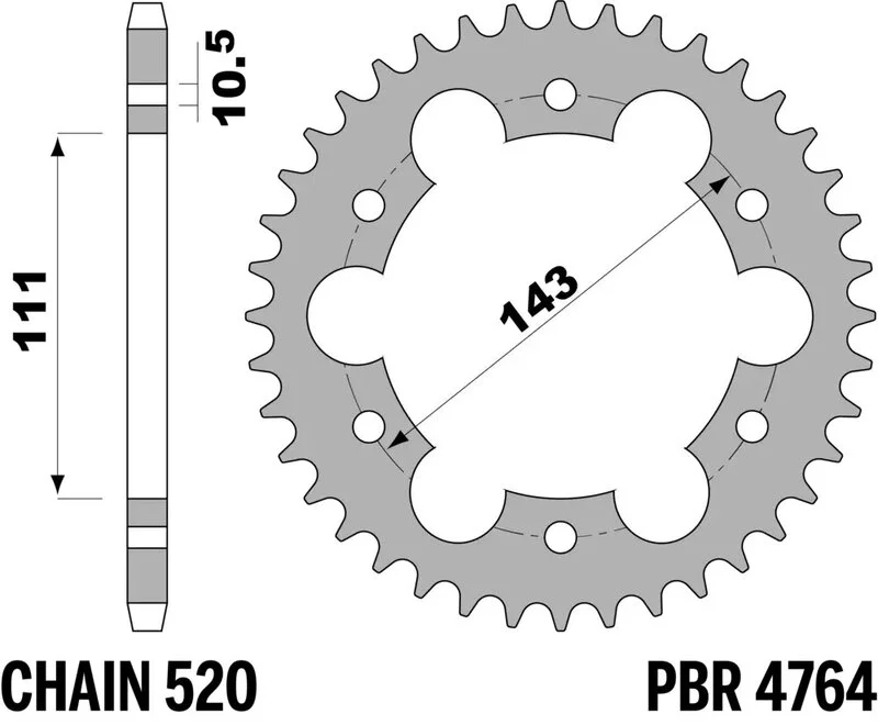 Corona PBR acero C45 estándar 4764 - 520