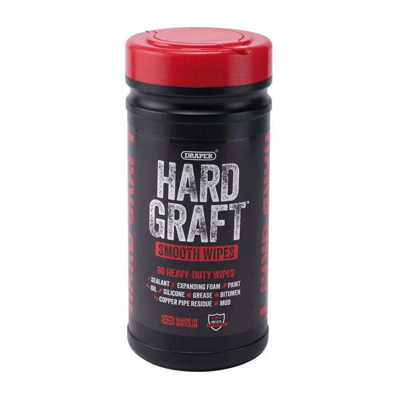Toallitas multiusos lisas DRAPER Hard Graft (bote de 80)