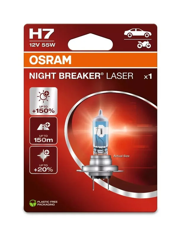 Lámpara OSRAM H7 Night Breaker Laser Light 12V 55W PX26d - 1 ud