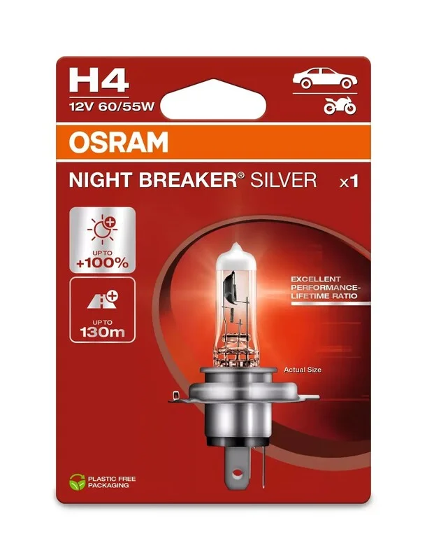 Lámpara OSRAM Night Breaker Silver H4 12V / 60 / 55 - 1 ud