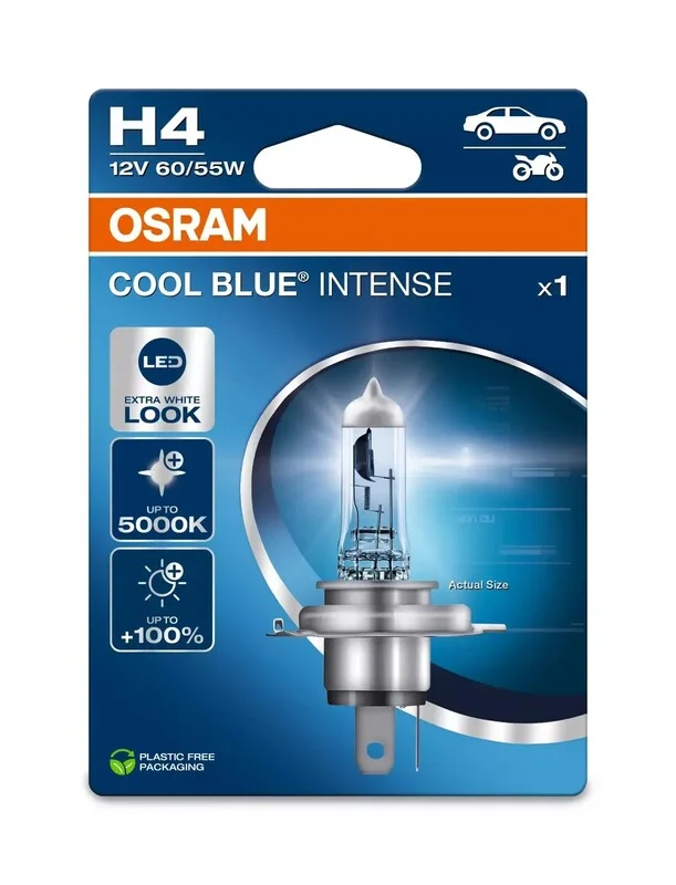 Lámpara OSRAM Cool Blue Intense H4 12V / 60 / 55W - 1 ud