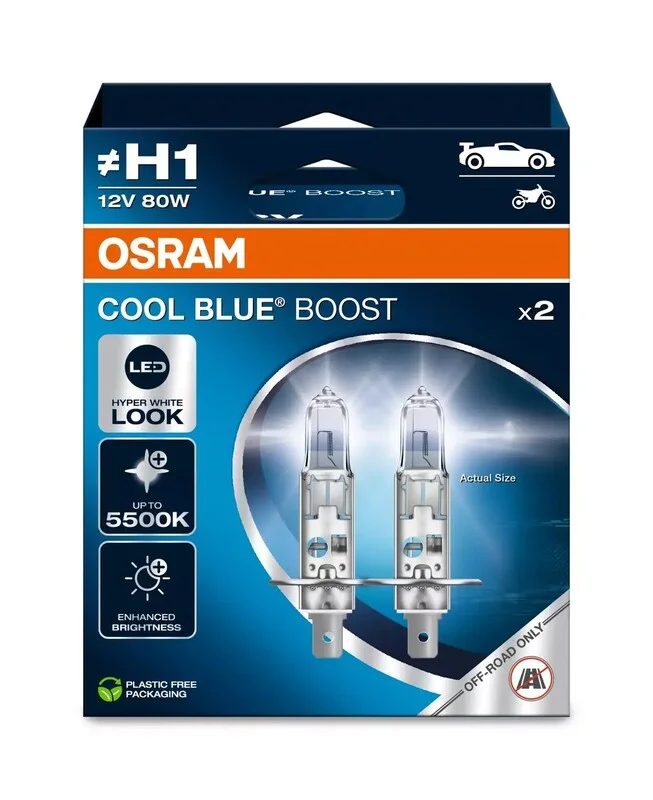 Lámpara OSRAM Cool Blue Boost H1 12V / 80W - 2 uds