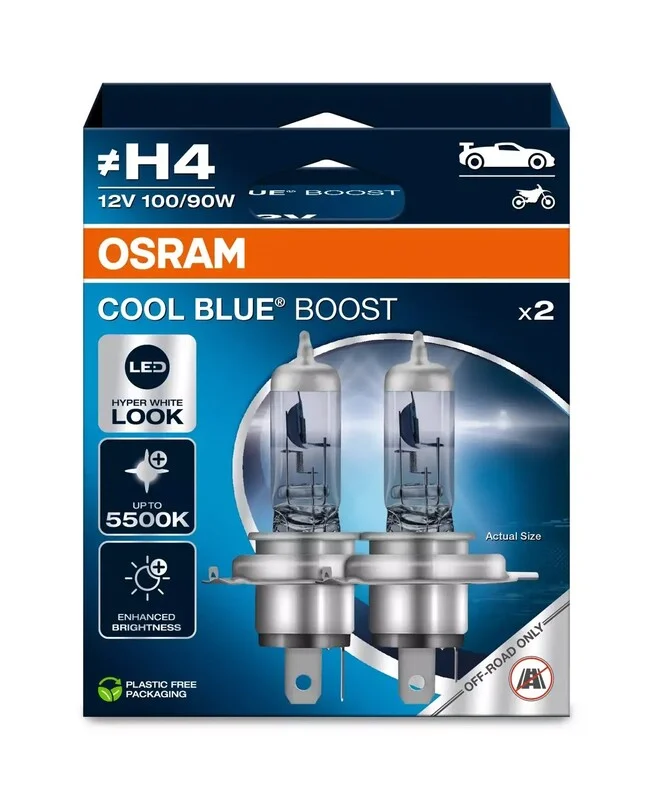 Lámpara OSRAM Cool Blue Boost H4 12V / 100 / 90W - 2 uds