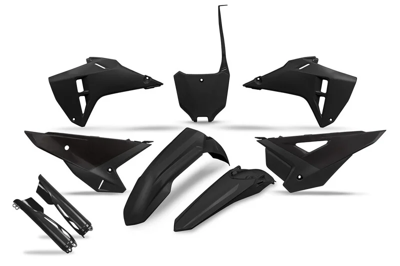 Kit de plástica UFO completo con protectores de horquilla - Negro