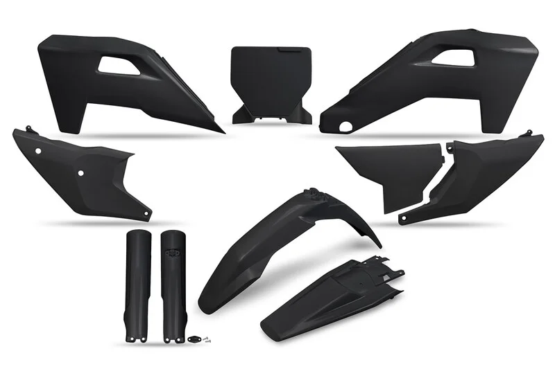 Kit de plástica UFO completo con protectores de horquilla - Negro