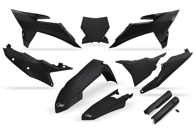 Kit de plástica UFO completo con protectores de horquilla - Negro